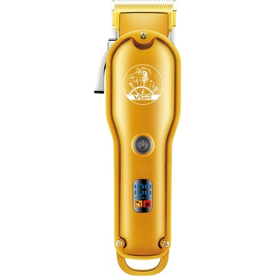 VGR Машинка за подстригване vgr 650, Стоманено острие, lcd дисплей, Шест приставки, Златен