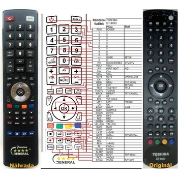 GENERAL TOSHIBA CT-8023 - съвместимо дистанционно управление на марката General (CT-8023)