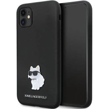 KARL LAGERFELD Кейс Karl Lagerfeld KLHCN61SMHCNPK за iPhone 11 / Xr, черен, Silicone C Metal Pin (KXG0074212)