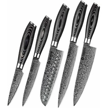 Damano DAMANO® kuchyňský set 5 nožů VANTABLACK D-B20 z damaškové oceli v dárkovém balení