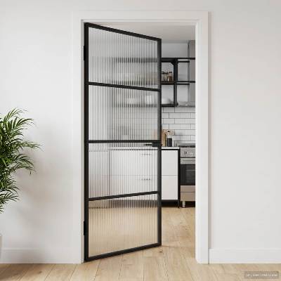 vidaXL Врата за дом 102 x 201, 5 x 3, 5 см Алуминий и закалено стъкло (42025246)