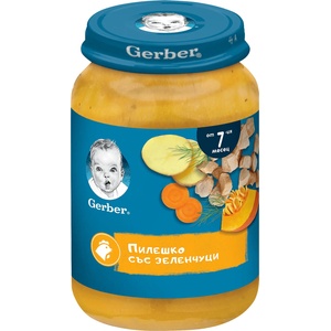 Gerber пюре зеленчуци с пилешко - 190 г