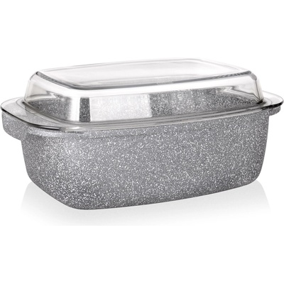 Banquet Pekáč s nepřilnavým povrchem Granite 32,5x21x11 cm 5,7 l poklice – Zboží Mobilmania