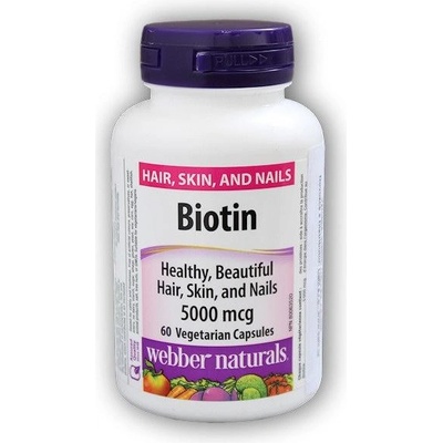 Webber Naturals Biotin 5000 mcg vegetariansky 60 kapsúl