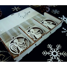 Stylesa Christmas PR0118 dřevěné vánoční ozdoby 18 kusů