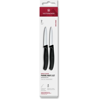 Victorinox Swiss Classic 2 ks 8 cm rovné/vroubkované špičaté ostří černá