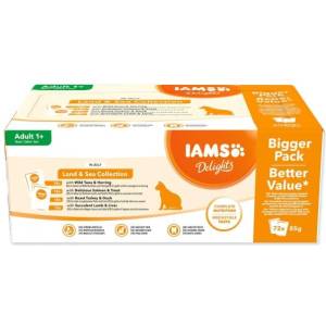 Iams Пауч Iams Delights морско и сухоземно месо в желе мултипакет 6120g (173-151168)