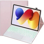 GKK Калъф с Клавиатура за Xiaomi Redmi Pad 2 Pro/ Poco M1 12.1", Keyboard+TouchPad Backlit Case, Розов (5966150019132)