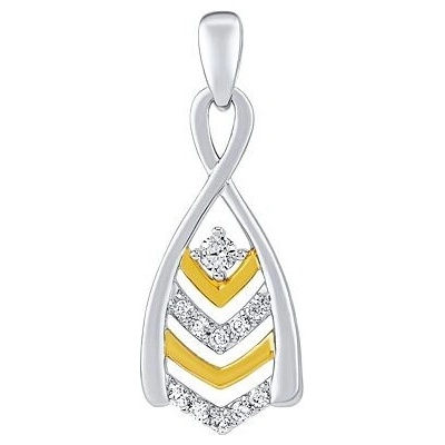 SILVEGO Jemný stříbrný/pozlacený přívěsek Ashley s Brilliance Zirconia FW15133PGP
