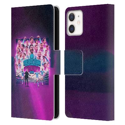Pouzdro na mobil Apple Iphone 12 MINI - HEAD CASE - Machester City - Champions (Otevírací obal, kryt na mobil Apple Iphone 12 MINI - Fotbal Manchester City Mistři)