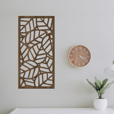 dřevo života Dřevěný dekorační panel LEAF II Rozměry (cm): 30x60, Zvolte barvu dekoru: Ořech