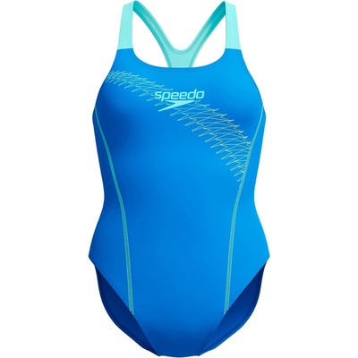 Speedo Дамски бански костюм Speedo Women's Medley Logo 1 Piece Swimsuit - Lagoon Blue - размер 34 (EU) (150-4310-0812)