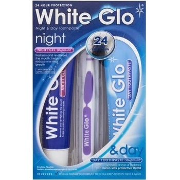 White Glo Night & Day Toothpaste sada zubná pasta Day Toothpaste 100 g + nočný gél Night Gel 85 g + zubná kefka 1 ks