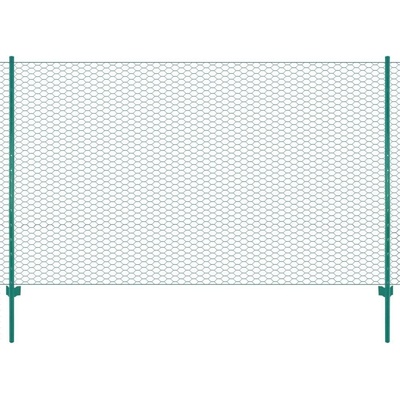 vidaXL Drátěný plot se sloupky ocel 25 x 2 m zelený