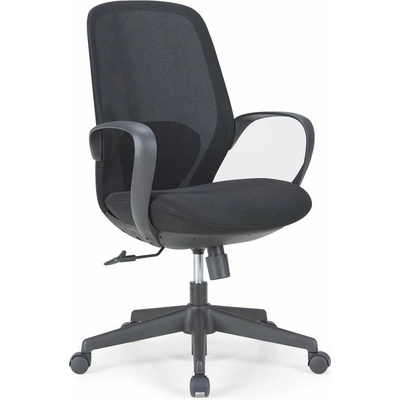 RFG Работен стол RFG Egg W, до 130кг, дамаска, полиамидна база, регулируем люлеещ механизъм, коригиране на височината, лумбална опора, черен