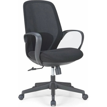 RFG Работен стол RFG Egg W, до 130кг, дамаска, полиамидна база, регулируем люлеещ механизъм, коригиране на височината, лумбална опора, черен