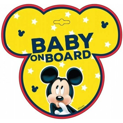 Seven Informační cedulka na přísavku dítě v autě "Baby on board" Mickey Mouse