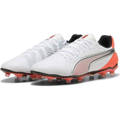 PUMA Футболни бутонки Puma Mens PUMA King Match 5 Firm Ground Football Boots - White/Red