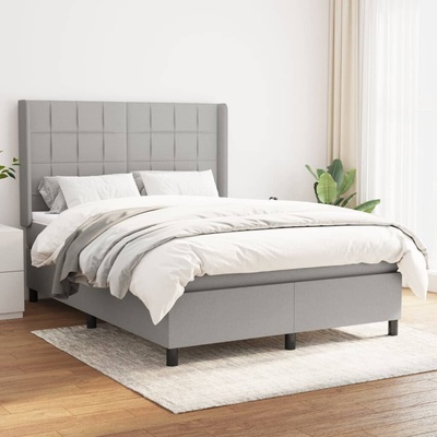 vidaXL 11461.3131433 Boxspring postel s matrací světle šedá textil