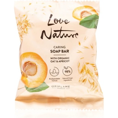 Oriflame Love Nature Organic Oat & Apricot tuhé mydlo 75 g