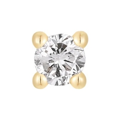Buddha jewelry Buddha jewelry Bezzávitová koncovka piercingu ze 14 kt zlata 585/1000 s pravým přírodním diamantem Žluté zlato