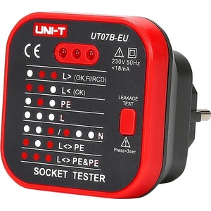 UNI-T Тестер за контакт uni-t ut07b-eu с rcd, 230v (ut07b-eu)