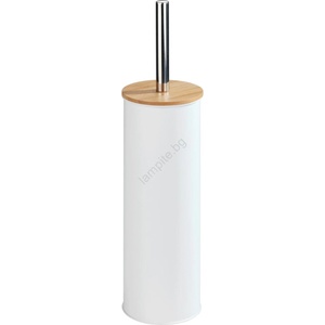 WENKO 24393100 - Четка за WC TORTONA 9, 5x38, 5 cm бяла/кафява (WE0240)