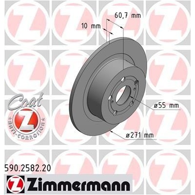Brzdový kotúč ZIMMERMANN 590.2582.20