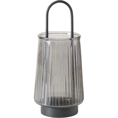 Boltze Home Skleněný svícen, 25,5 cm, IVER, šedý šedá