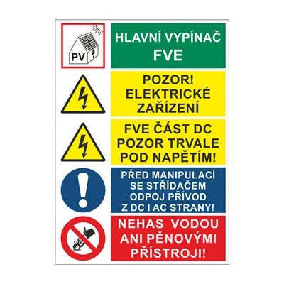 Nálepka "Sdružená tabulka na FVE", A6