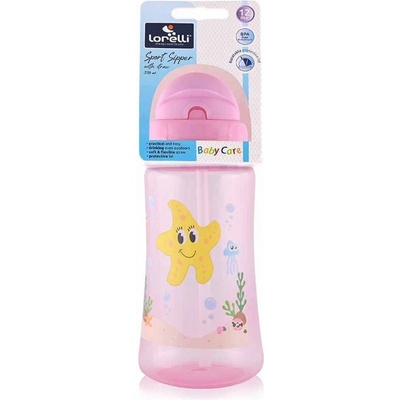 Baby Care Ocean športová fľaša so slamkou pink 330 ml