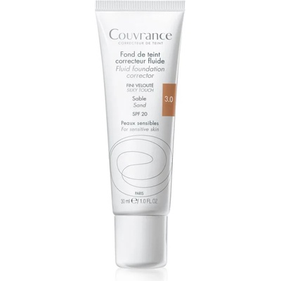 Avène Couvrance Fluid Foundation Corrector течен покривен фон дьо тен SPF 20 цвят 3.0 Sand 30ml