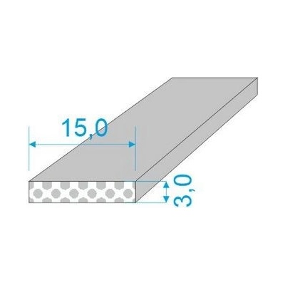 015/003-Q0015-259 PROFIL SILIKONOVÝ EXPANDOVANÝ - Bílý obdelníkový profil 15°shore