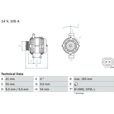 generátor BOSCH 0 986 084 190