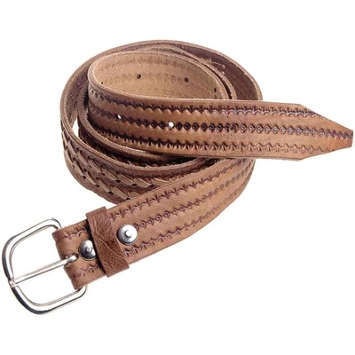 Kožený pásek pletený hnědý – Sleviste.cz