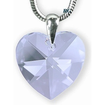 SILVEGO stříbrný přívěsek srdce 2 Light Sapphire se Swarovski Crystal LSW048P