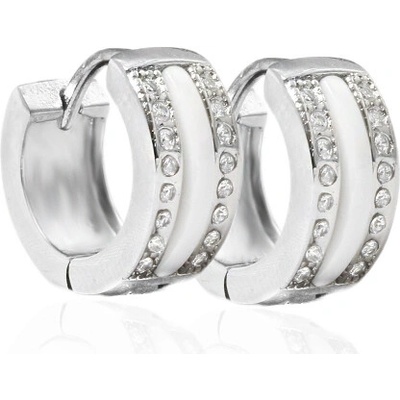 BM Jewellery Náušnice kroužky se zirkony S998190