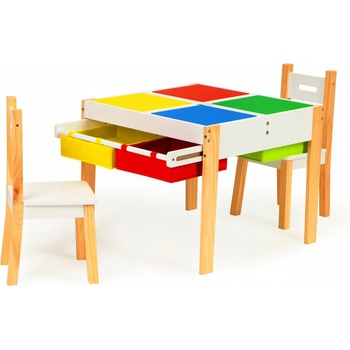 EcoToys sada dětského stolku s židlemi barevná