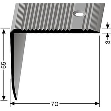 Küberit 530 Schodový profil stříbro 70x55 mm F4