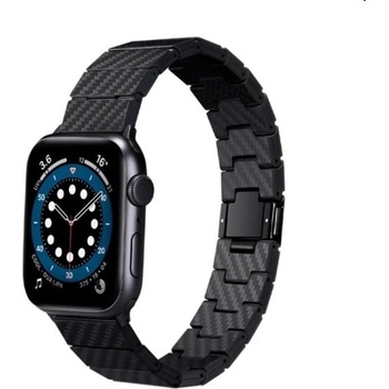 Pitaka Carbon Fiber remienok pre Apple Watch 45 mm / 44 mm / 42 mm čierny AWB1003