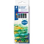 STAEDTLER Акварелни флумастри Staedtler DJ, двувърхи, 6 цвята, ASIA (34188-А-ASIA)