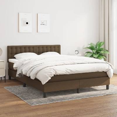 Petrashop 3140380 boxspring postel s matrací tmavě hnědá textil