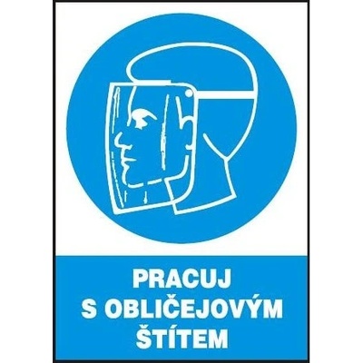 Pracuj s obličejovým štítem 297x210mm - plast