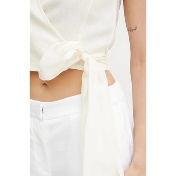 Forte Forte Ленена блуза Forte Forte дамска в бежово с изчистен дизайн 13827 my top (13827.my.top)