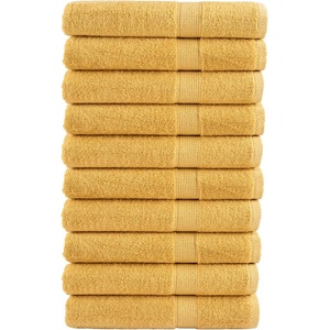 vidaXL Премиум кърпи SOLUND 10 бр златист 100x200 см 600 gsm (137295)