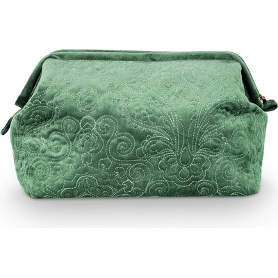 PIP Studio Kosmetická taška extra velká Velvet Quilted zelená