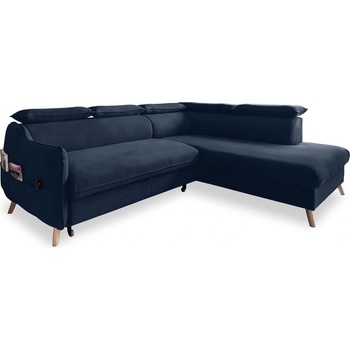 Miuform Тъмносин кадифен ъглов диван (десен ъгъл) Sweet Harmony - Miuform (826MO242)