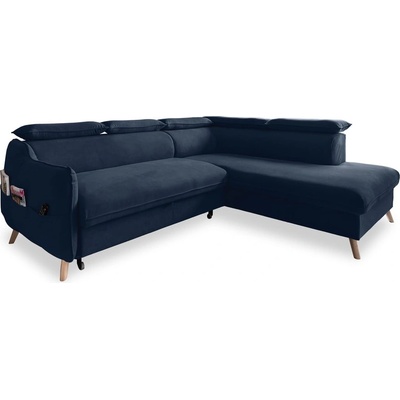 Miuform Тъмносин кадифен ъглов диван (десен ъгъл) Sweet Harmony - Miuform (826MO242)