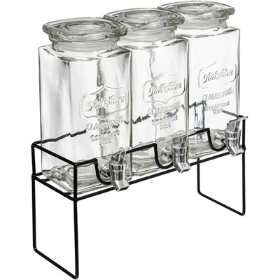 Secret de Gourmet Nádoby na limonádu MODERN na stojanu, 3 x 1,5L transparentní
