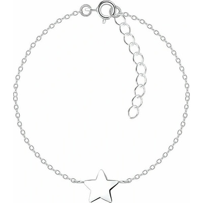 Nefertitis 12041 Stříbrný náramek řetízek STAR 18 cm NF59073 18 cm, 0,76 g